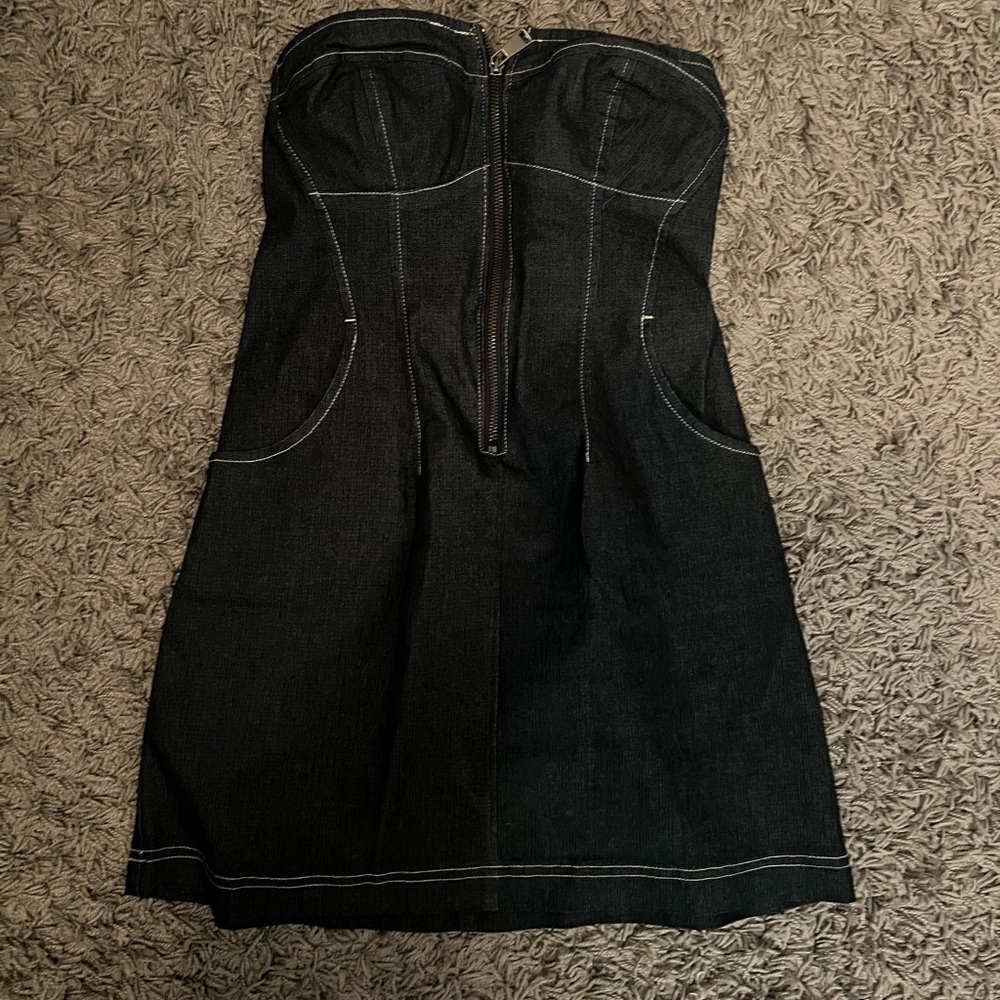Urban Outfitters Denim Strapless Dress